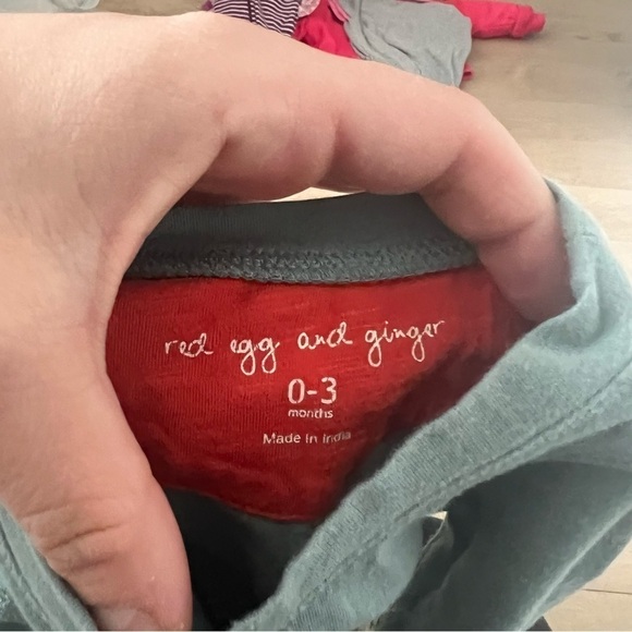 Red Egg and Ginger Infant Baby Hedgehog Pajama One Piece - Picture 4 of 4